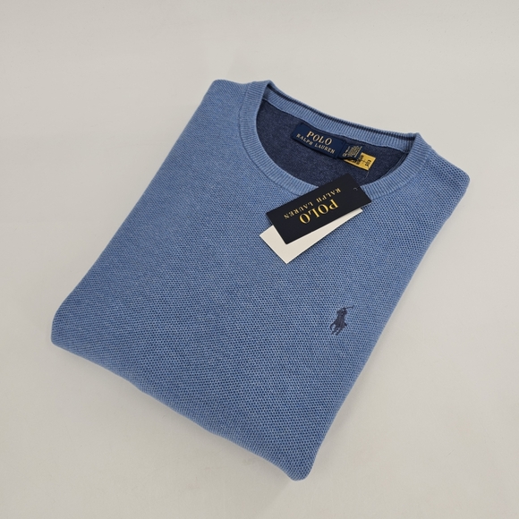 Polo Ralph Lauren RL Cotton Knit Crewneck Sweater Long Sleeve Pullover Men's Top